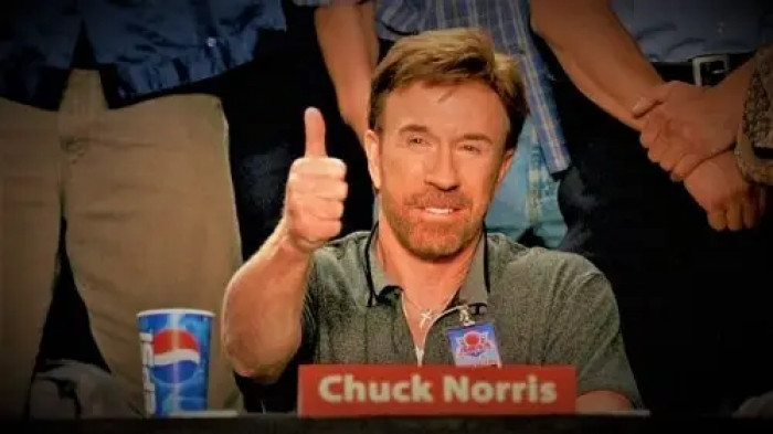 25. Chuck Norris portraying dodgeball judge character in Dodgeball: A True Underdog Story