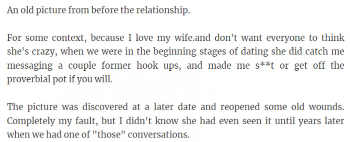 14. An old picture from before the relationship.