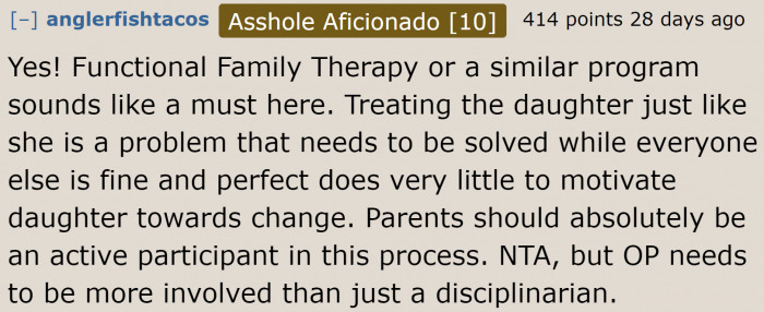 His Fellow Parents Believe He Should Play an Active Role in His Daughter's Therapy