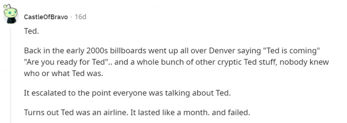 14. Ted came and left...