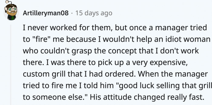 His jaw must’ve dropped quickly, and so did his attitude