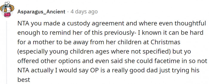 He is trying his best.