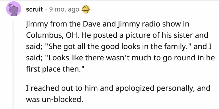 This Redditor went out of their way to get unblocked