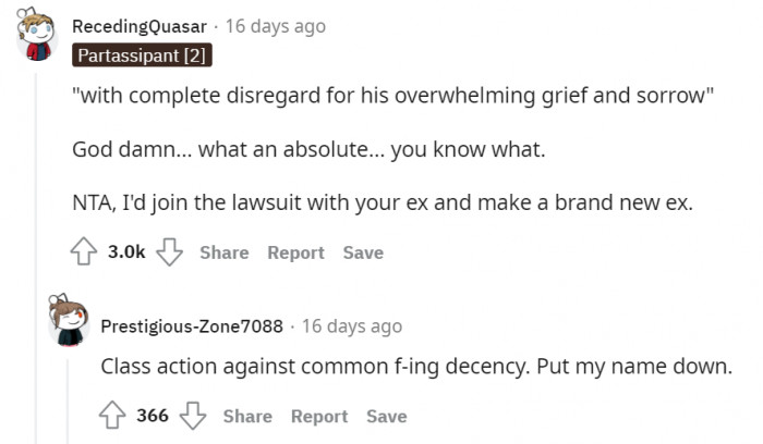 These people just want to cuss at the husband for being such a jerk.