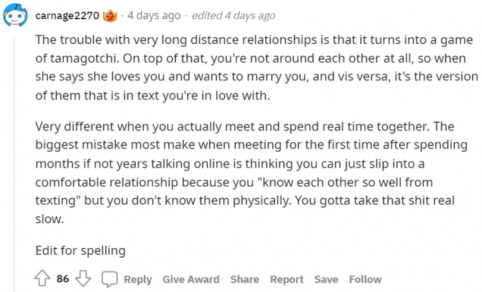 Long-Distance Relationships Are Like a Game of Tamagotchi.