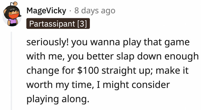 His audacity to play this game over a $20 tip? Laughable.