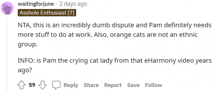 Oh, the reference to the crying cat lady is so accurate.