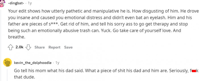 A pathetic and manipulative human being