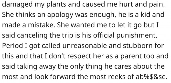 Is he really unreasonable? The kid needed that punishment.