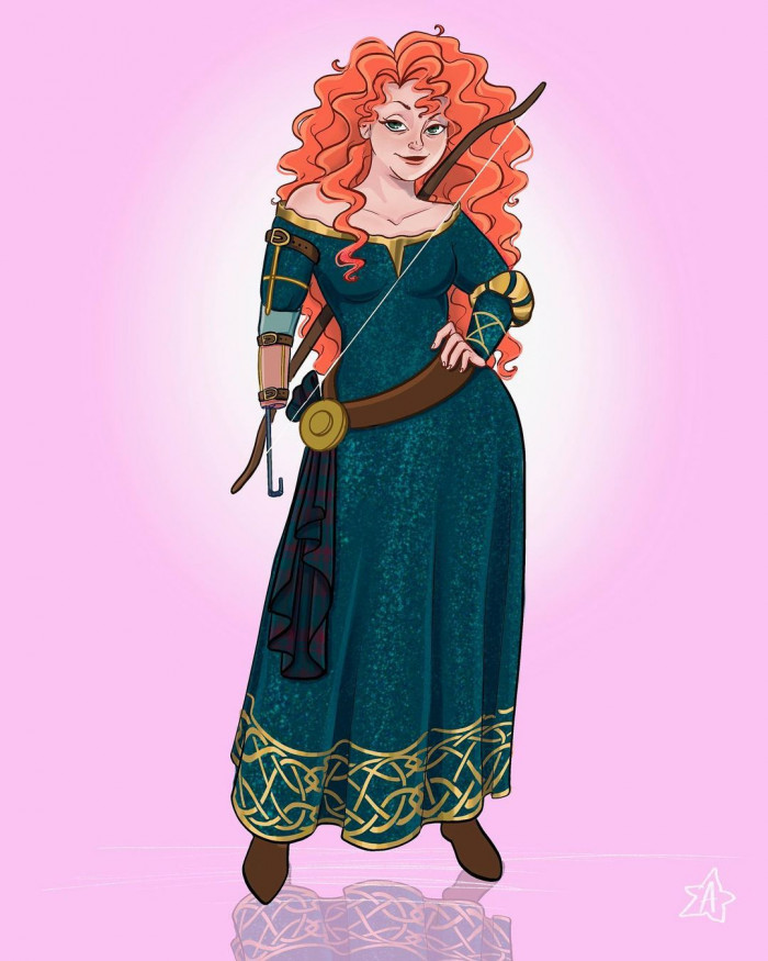 9. Here is Merida from Brave and she fought off a big bear