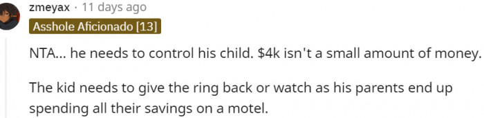 10. He needs to control the child