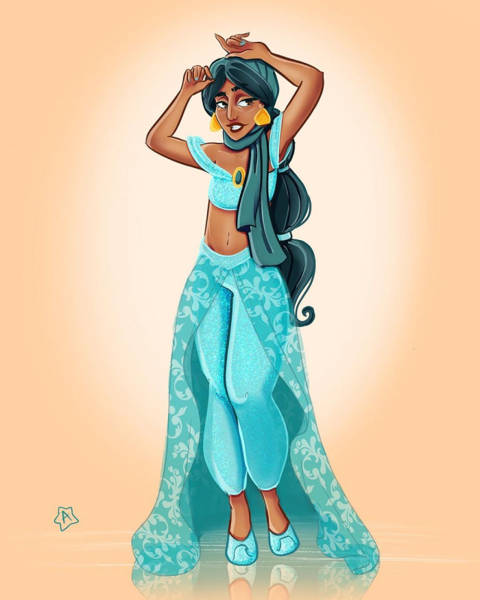 14. Presenting Jasmine from Aladdin with a squared off waistline