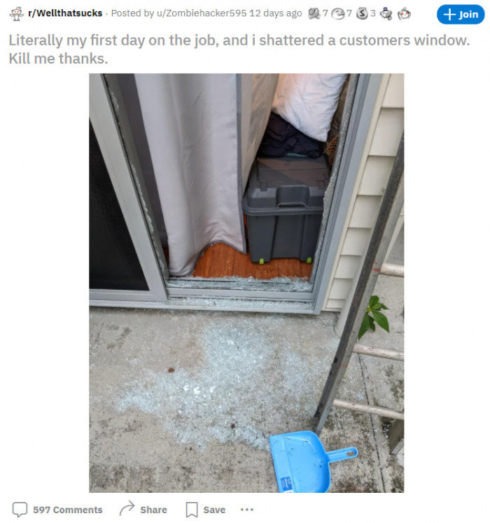 7. The worst first day ever.