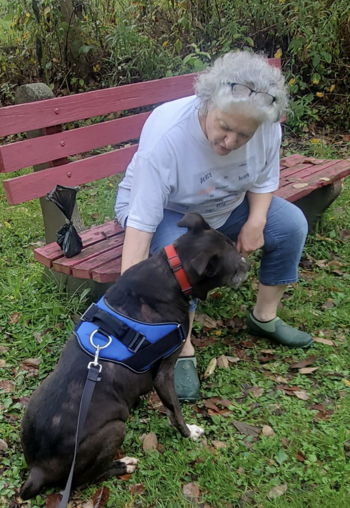 As for Caesar, he happily lives with his new mom, Barb, and they seem to be getting along well.