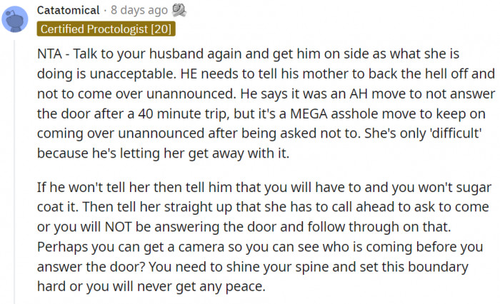 She needs to stand her ground and set firm boundaries. Otherwise, she will never find peace.