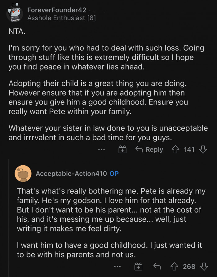 They were his godparents before all of this happened.