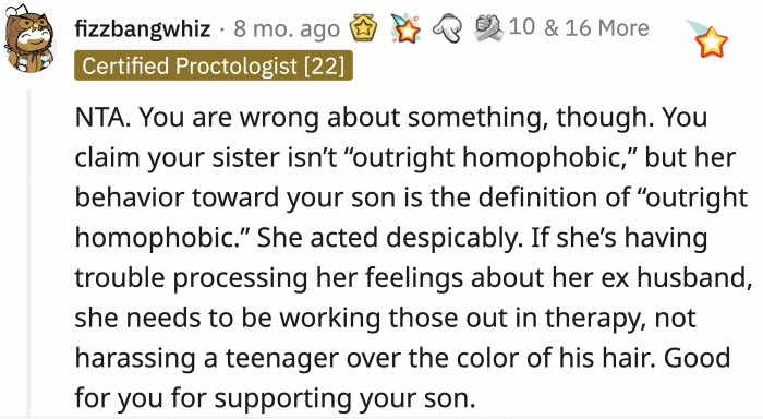 OP Needs to Open His Eyes Because His Sister Is an Outright Homophobic Person