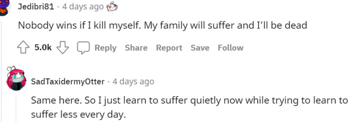 16. Suffer quietly and learn to suffer less