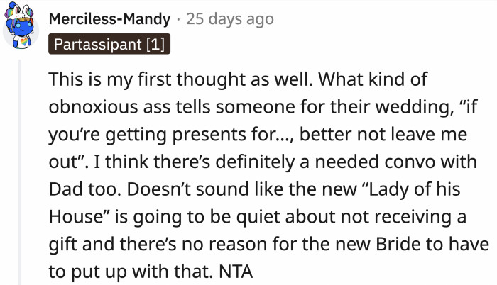 Way to make someone else's special day about you!