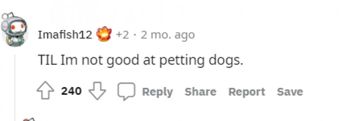 I think we all figured out we are not the best at petting dogs, then.