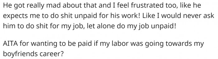 So OP asks if she is right here.