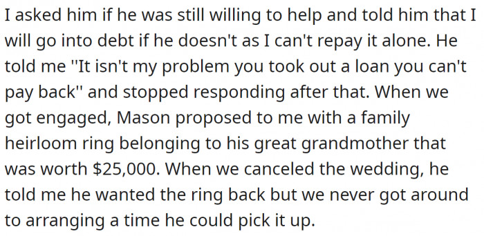 4. 'It isn't my problem that you took out a loan you can't pay back.'
