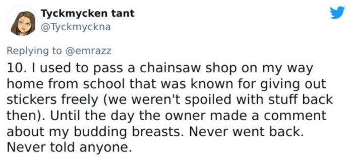 31. Men need to stop making such comments.