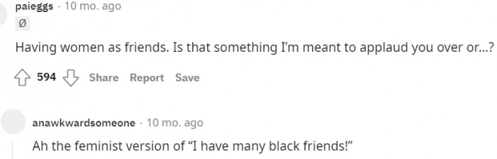 Have so many women as friends... Really?