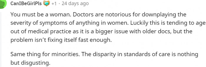 19. The disparity in standards of care is just disgusting