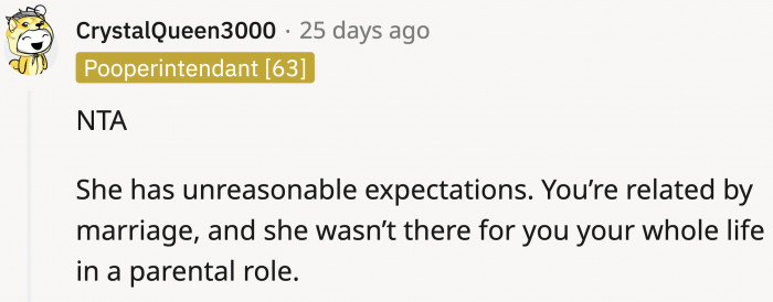 Parent-child relationships do transcend years and blood relations in some cases, but this particular one doesn't fit into that category.