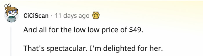 People in the comments were happy for the client, knowing how expensive lawyer fees can be