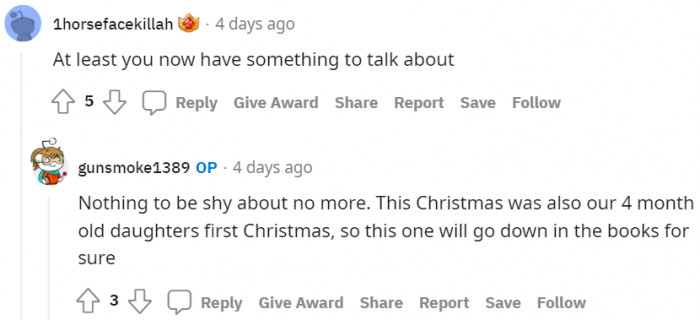 First Christmas + Deck pic = definitely going down.