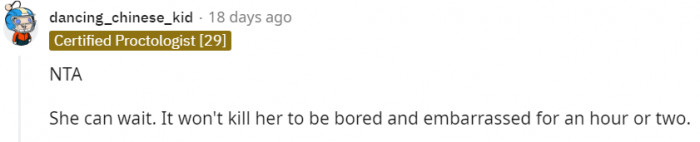 Lol... It's waiting and embarrassment time