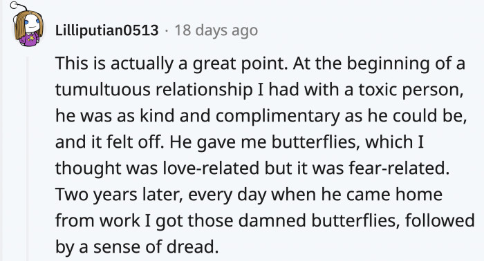The actions of abusers create trust issues for people, leading them to doubt affections even when they are genuine.