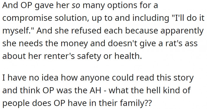 Everyone's on the original poster's side.