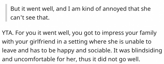 It went well for OP, not for his girlfriend, who's probably humiliated.