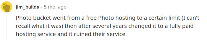 They were ruined long before that, to be honest.