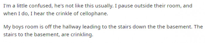 4. The Redditor began getting suspicious about his boys. Something fishy was going on in the house