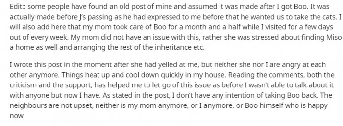 Here's more information on how she feels and how things went with her mom. After hearing everything, how do you feel about this situation?