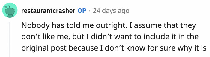 Unfortunately, if there is another reason, OP is not privy to it.