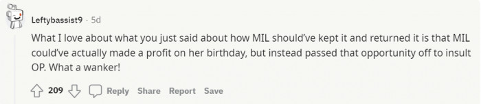 Indeed. It's as if the mother-in-law created an opportunity to disgrace the original poster.