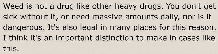 They can't claim she's addicted yet.