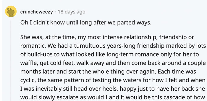 It’s hard not to fall back into the same...