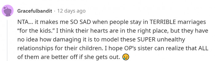 Some people even suggested a divorce.