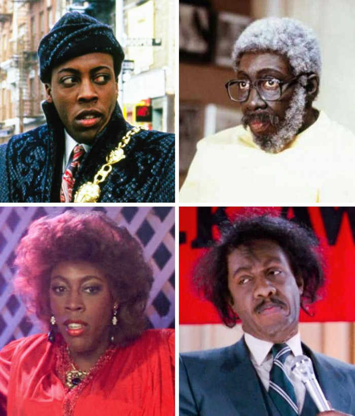 11. Arsenio Hall played the roles of Semmi, Morris, a girl in a bar, and Reverend Brown in Coming to America (1988)  