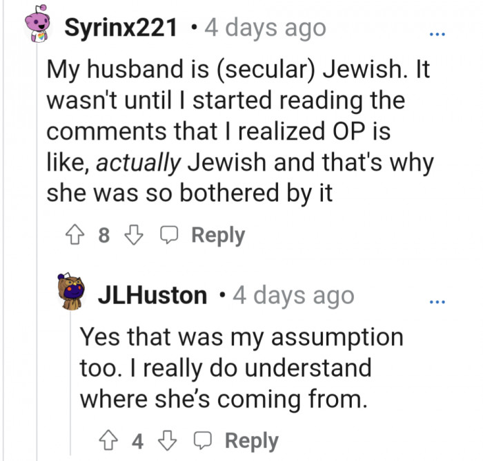 There's a lot of different levels of Jewish identity and observance.