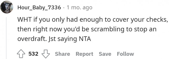 The simple gesture can possibly affect the finances of the original poster.