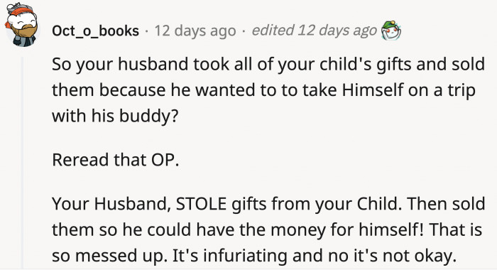 In case it hasn't registered yet for OP, here's a quick guide on how her husband f*cked up.