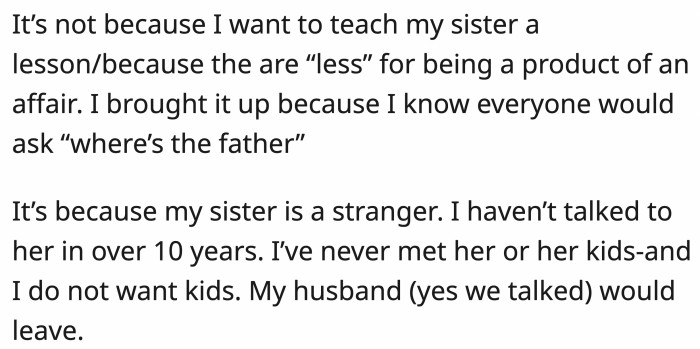 OP is not changing her decision.