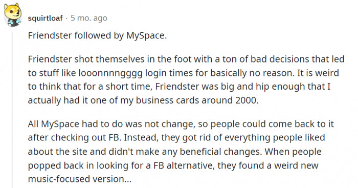 No one even tried to reboot MySpace.